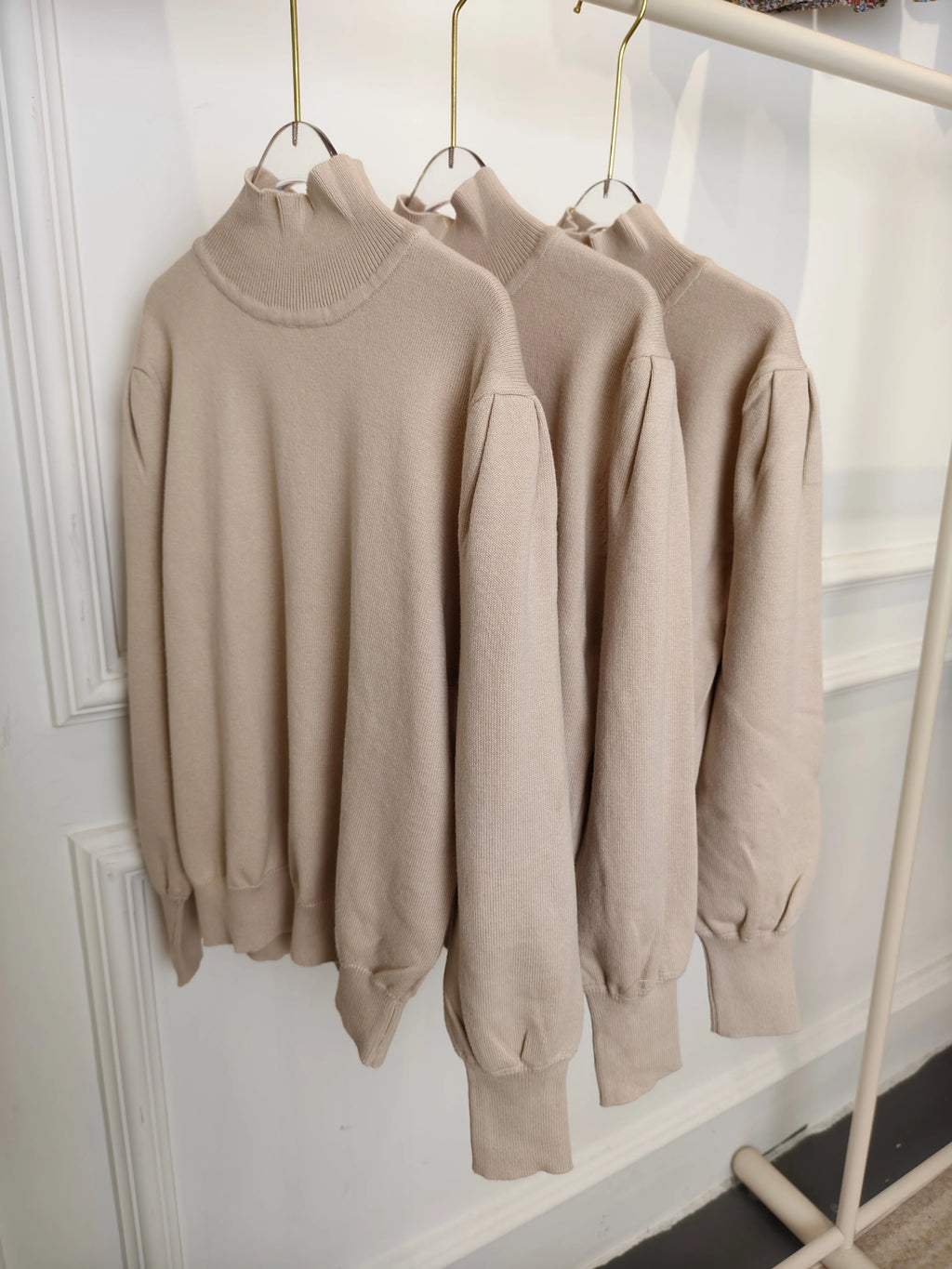 High Quality Boutique Teenager Girl Knitted Solid Color Sweater Top Stand Collar Autumn Winter Girls Knitting Tops For Daily