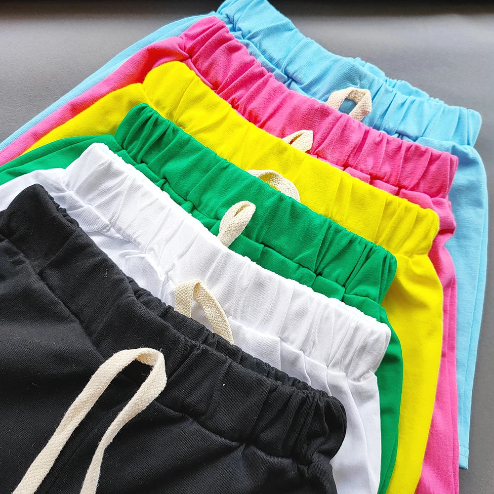 Summer Girls Boys Shorts Korean Candy Color Sports Shorts For Girls Cotton Hot Pants Casual Children Girls Beach Shorts