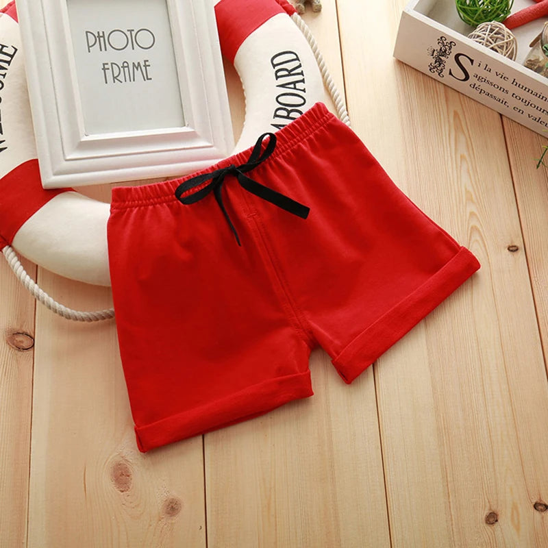 Red Black Pink White Baby Shorts Toddler Boys Girls Cotton Shorts Summer Kids Sport Short Pants Children's Clothing Outfits 1-7T