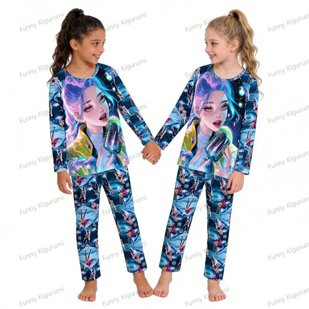 Kpop Demon Hunters Clothing Sets for Children Huntrix Kids Pajamas Baby Girls Pijama Fashion Boys Long Sleeve Pyjamas Sleepwear