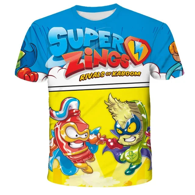 Super Zings T Shirt Kids Toddler Anime Game Streetwear Short Sleeve