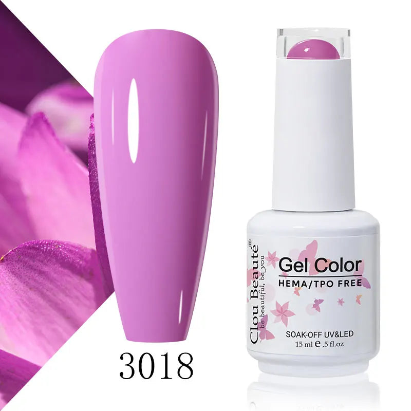 Clou Beaute 56 Colors Gel Nail Polish Pastal Pink Green Lavender UV Nail Gel Soak Off UV Varnish Macaron Gel Paint 15ml Nail Art