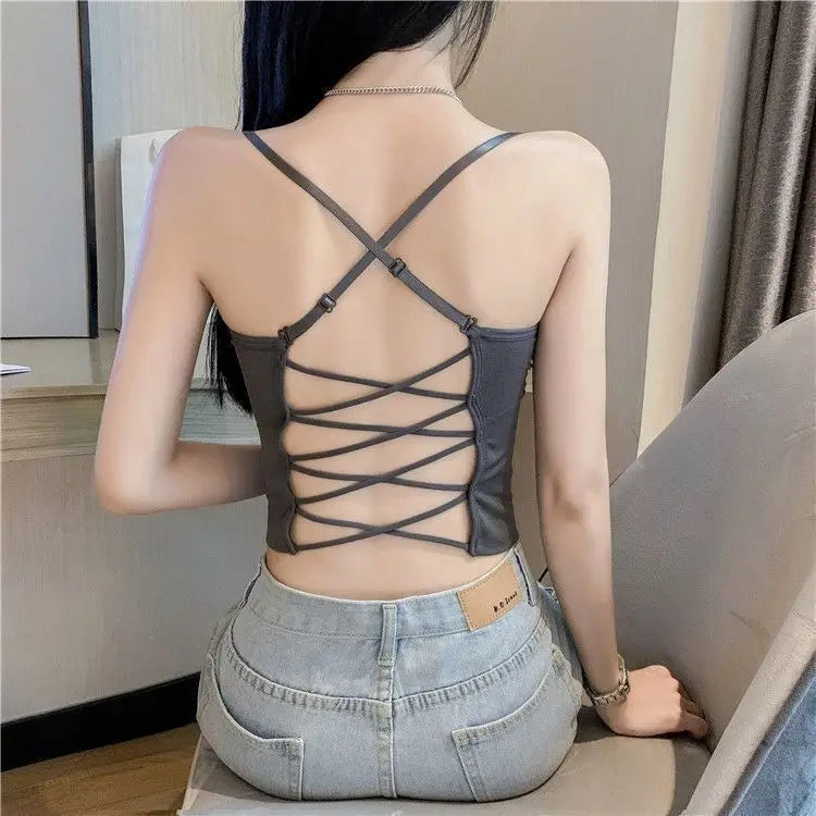 Women Cross Strap Sports Bra Top Women Push Up Sport Bra Yoga Gym Crop Top Brassiere Fitness Top Sport Bra Breathable Bras