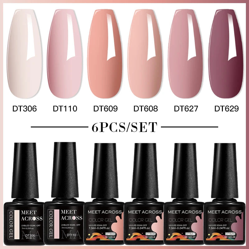 6pc Nail Gel Polish Set DIY Nail Art Semi Permanent UV LED Gel Kit For Nails Decoration Manicure Soak Off Painting Vernis Design