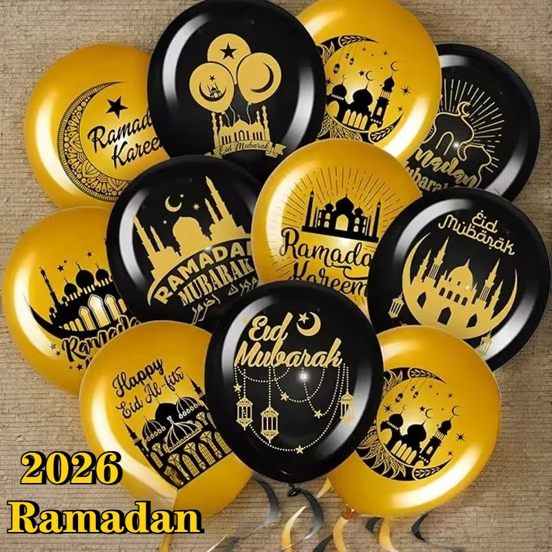 Eid Mubarak Latex Balloons Ramadan Kareem Decor Air Globos for Ramadan Mubarak Muslim Islamic Festival Party Supplies 2026