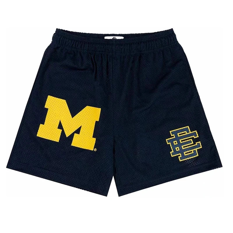 New Summer EE Eric Emanuel Basic Mesh Short Classic Floral Printed Gym Shorts Men's Gym Basketball Sports Casual Shorts Men