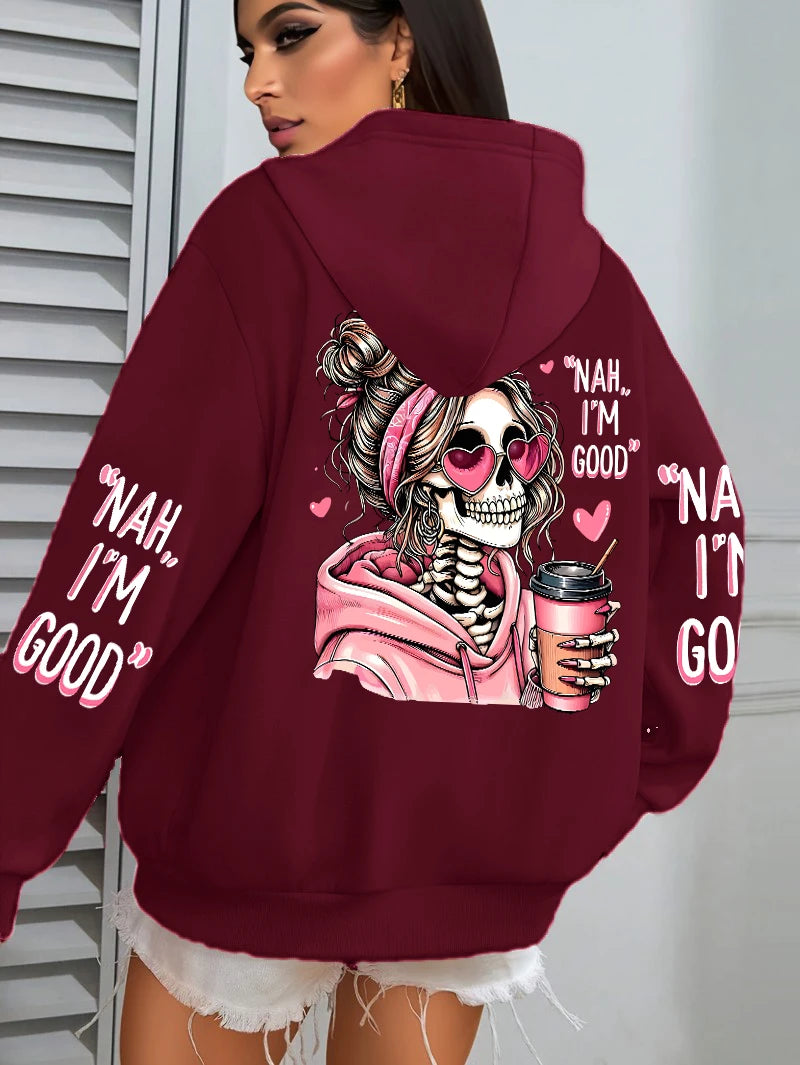 Women’s Funny Print Multicolor Hoodie