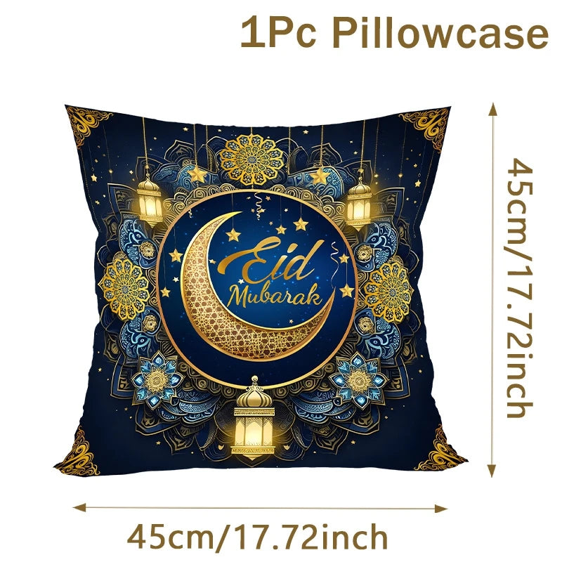 Eid & Ramadan Throw Pillow Covers Moon Stars Pillowcase For Muslim Party Supplies Ramadan Decoration 2026 Cushion Cases Eid Gift