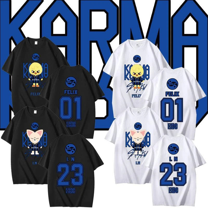 2025 KPOP skz Concert Peripheral Combination Peripheral Printed Summer Short-sleeved T-shirt Pure Cotton Loose