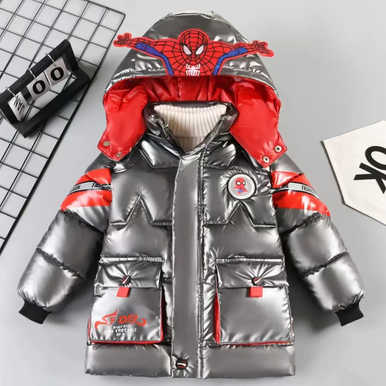 2025 Kids Spiderman Winter Jacket