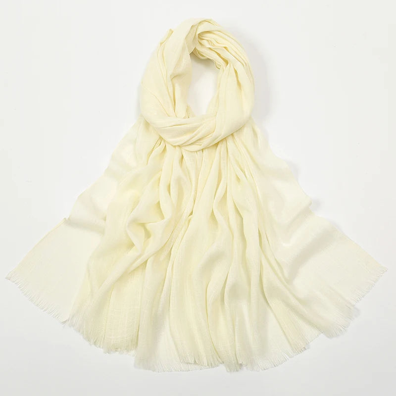 New Bamboo Cotton Hijab Scarf For Women Solid Wrap And Shawls Musulman Headband Islamic Turban Headband Maxi Headscarf Foulard