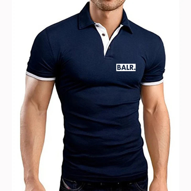 2025 Spring And Summer Men's BALR Logo Print Solid Color Simplicity Casual Fashion  Cultivate Oneself Breathable Polo Shirt
