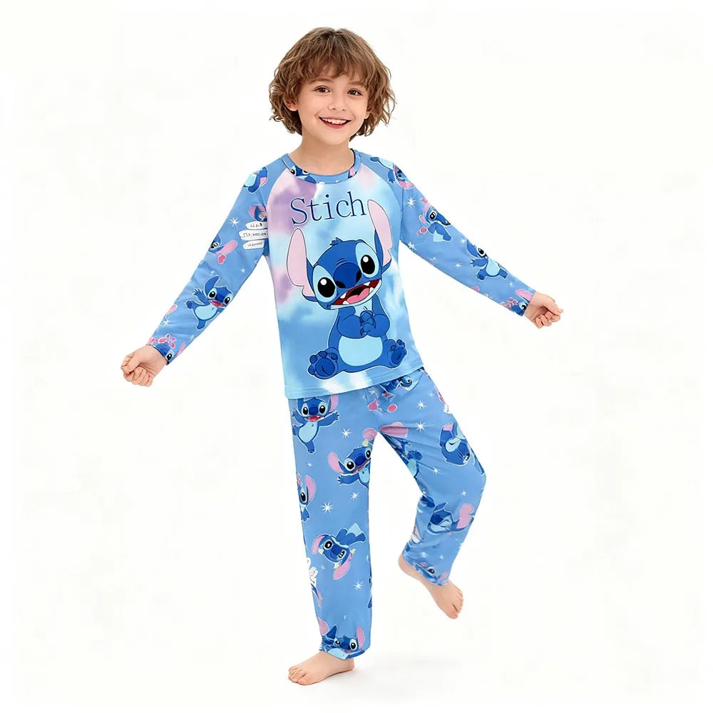 Kids Stitch Pajamas 2pcs/set for Boys Girls Home Wear Kids Casual Sleepwear Long Sleeve Pajamas Bottoms Suit Cute Gifts