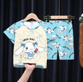 Summer Children's Pajamas Short Sleeve Girls Cartoon Old Boys Boys Home Clothes Set Pajama Sleepwear Robe Clothing Mother Kids