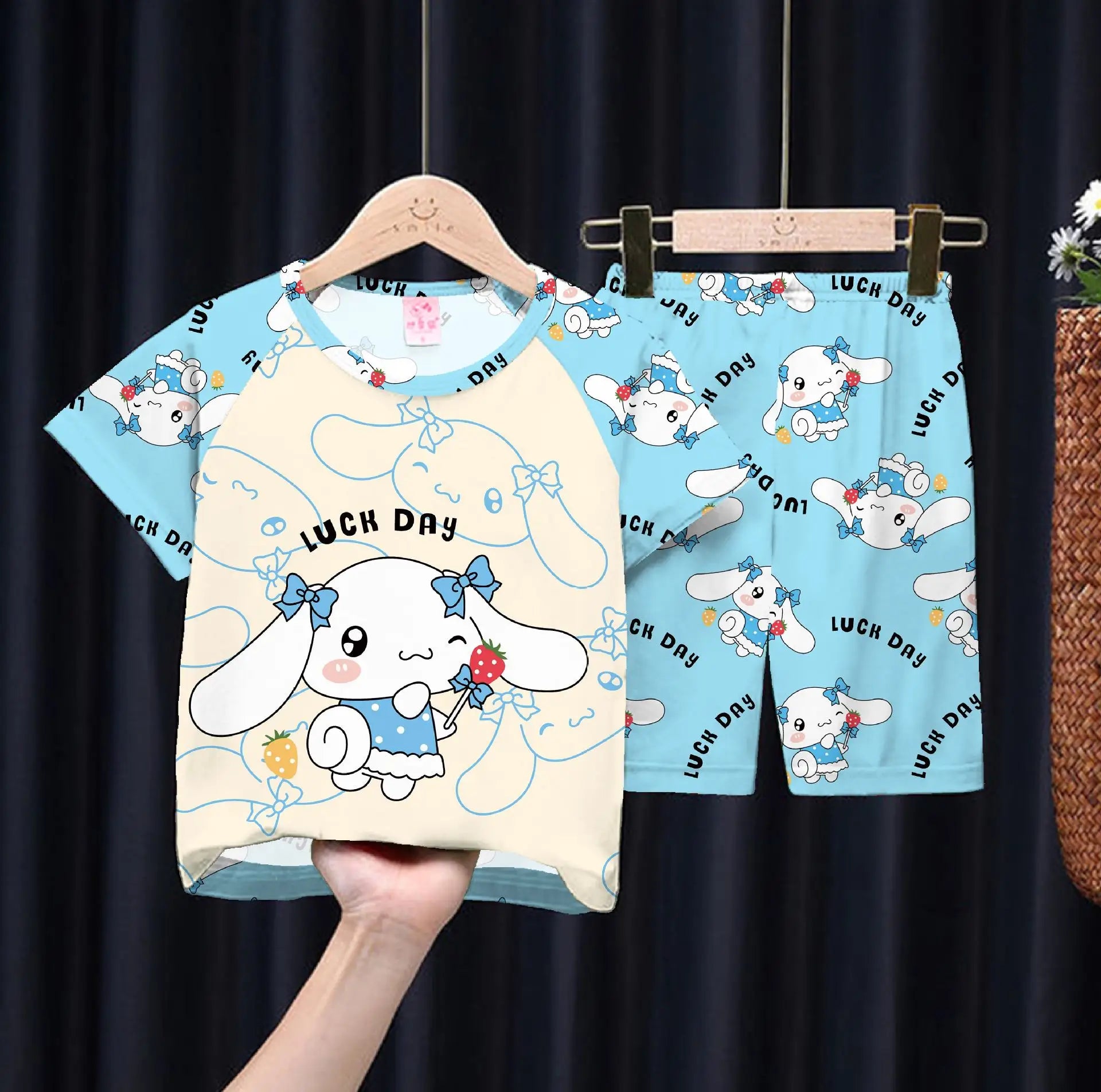 Summer Children's Pajamas Short Sleeve Girls Cartoon Old Boys Boys Home Clothes Set Pajama Sleepwear Robe Clothing Mother Kids