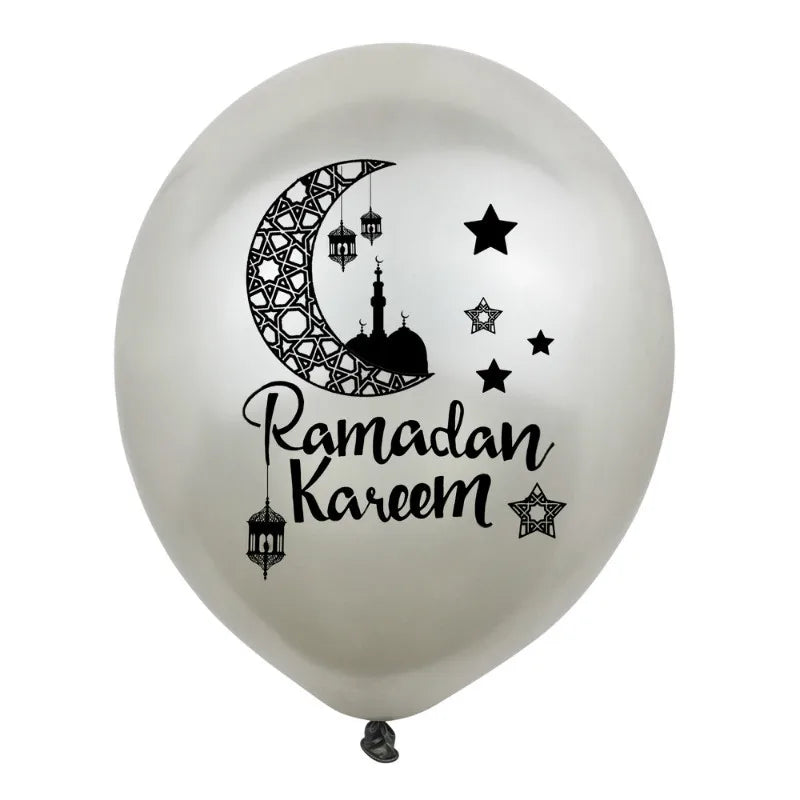 10Pcs Ramadan Kareem Latex Balloon Decoration Ramadan Mubarak Muslim Islamic Festival Party Decoration 2026 Eid Mubarak Supplies