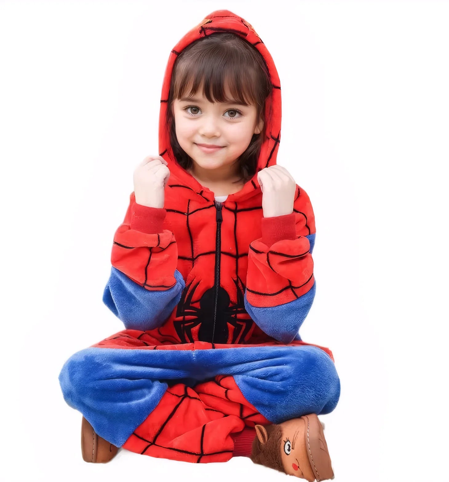 Lilo Stitch Cosplay Costume Boys Girls Spiderman Pajamas Plush Winter Warm Clothes for Boys Girls Hooded Pajamas Onesies
