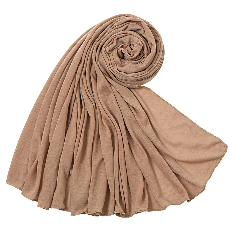 Hot Muslim Fashion Woman Soft Hijabs Scarf Shawl Plain Cotton Jersey Scarves Turban Women Long Shawls Head Wrap Headband Abaya