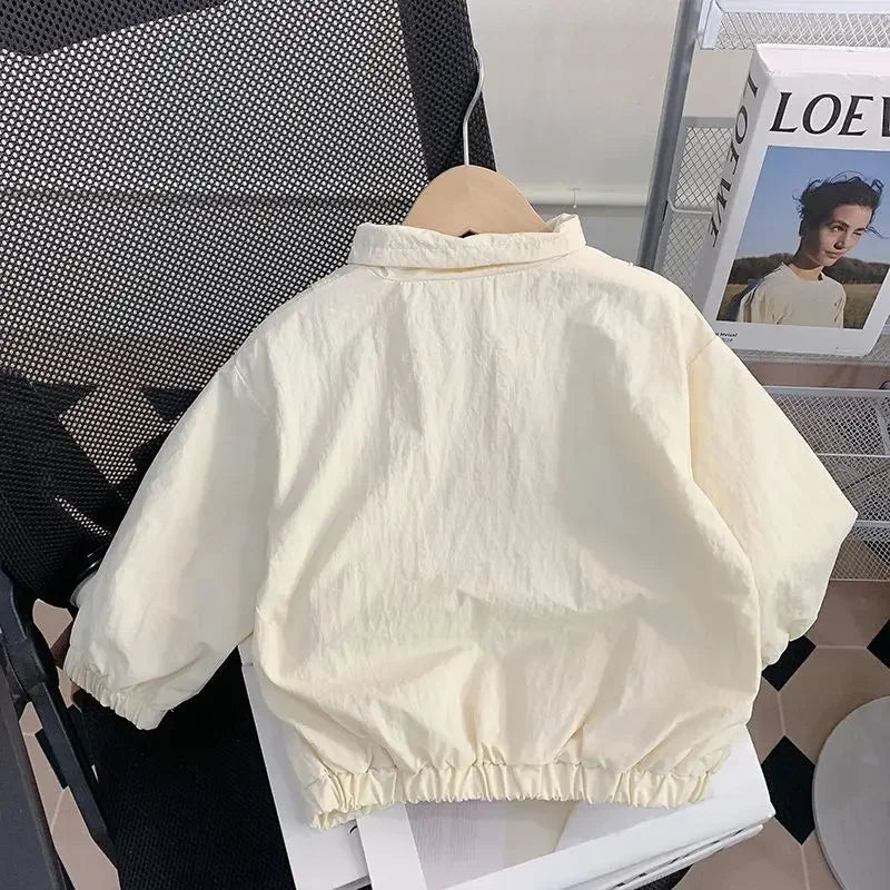 Girls Jacket Clothing 2025 Spring Autumn Children Bow Solid Color Zipper Coat Baby Toddler Fashion Casual Windbreaker Outerwear