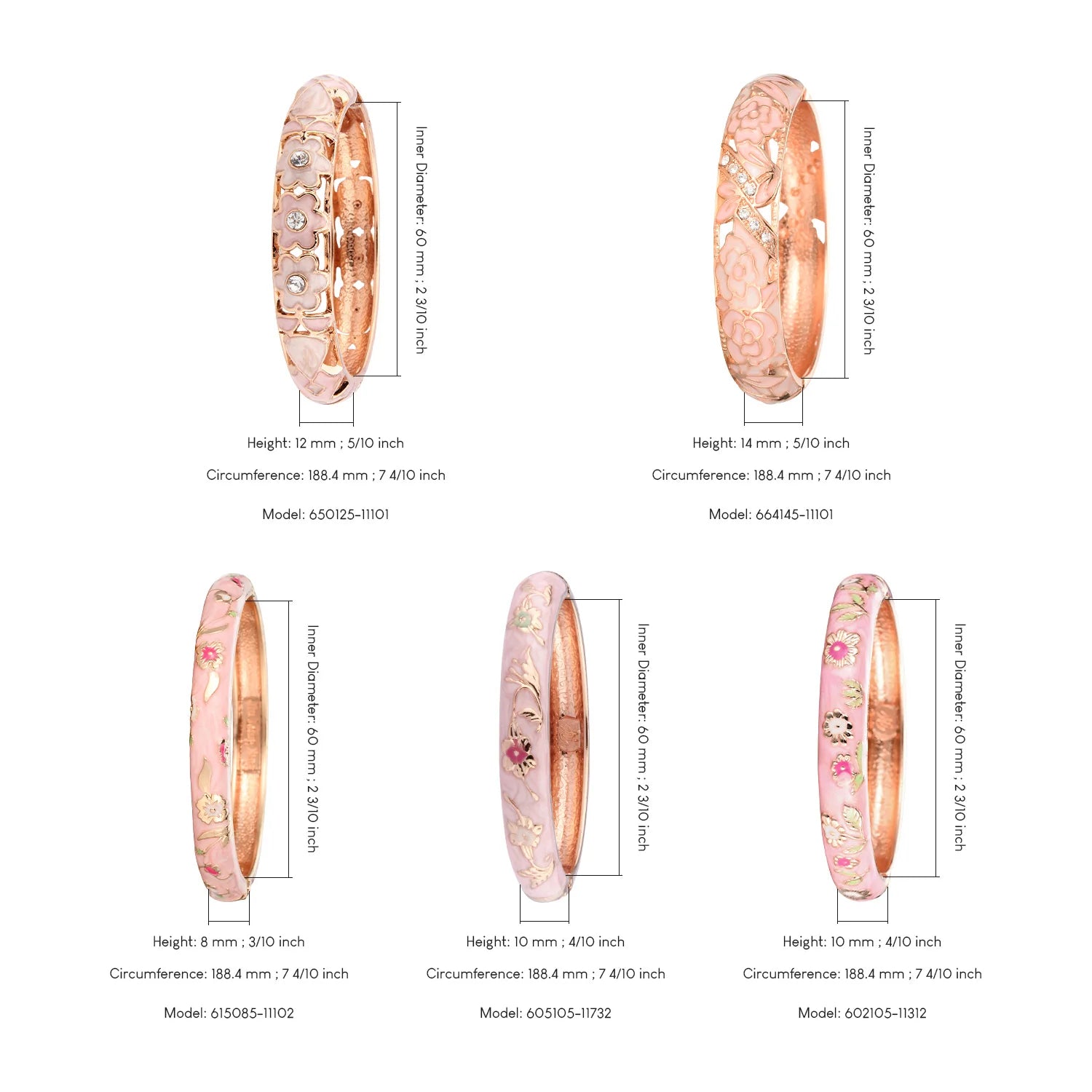 Hollow Bracelets For Women Enamel Bangles Cloisonne Women's Bracelet Pink Bangle On Hand Alloy Jewelry India African Hawaiian