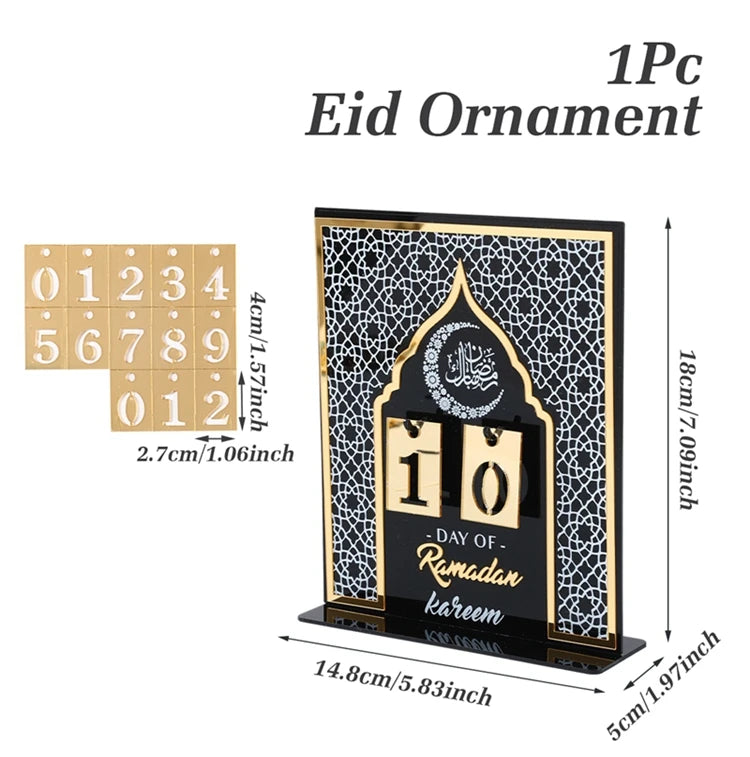 Ramadan Countdown Calendar Eid Mubarak Ornament Ramadan Decoration 2026 For Home Ramadan Kareem Islamic Muslim Party Decor Gifts