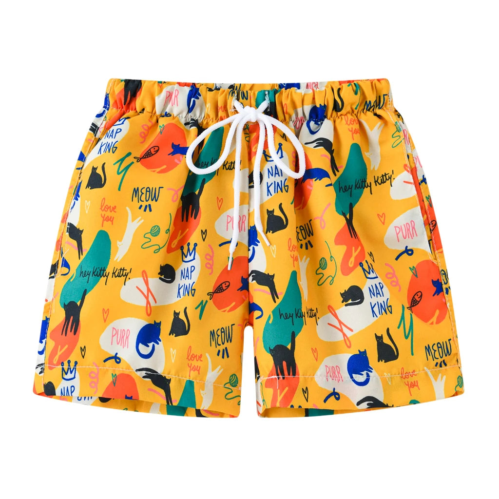 Summer 2-10 year old children's beach vacation shorts, fashionable multi-color beach shorts for boys and girls