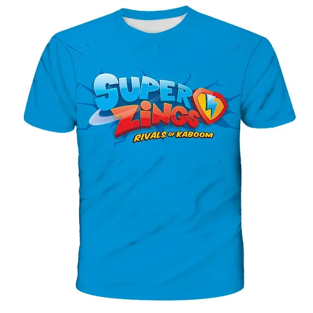 Super Zings T Shirt Kids Toddler Anime Game Streetwear Short Sleeve