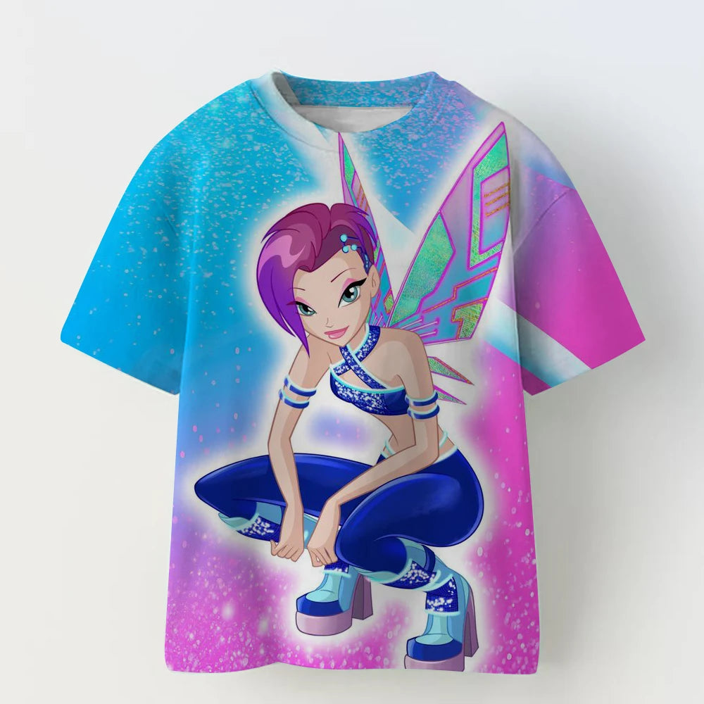 3D KPop Devil Hunter Huntrix T-shirt Girl and Boy 2025 Summer New Movie Pattern Short Sleeve T-shirt Super Large Y2K Street Top