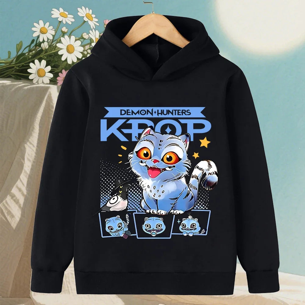 KPop Devil Hunter Korean Wave Girls' Clothes Boys' Hoodies Warm Kids Trendy Fashionable and Casual Autumn and Winter Sweaters