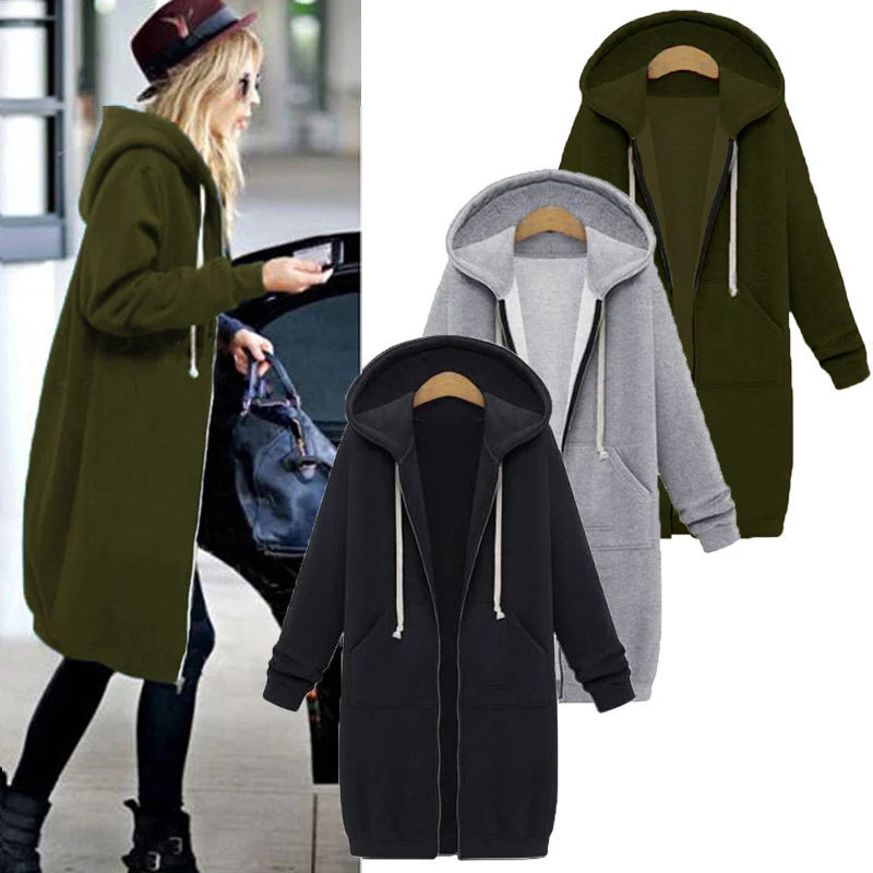 Women’s Oversized Hooded Sweatshirt Jacket