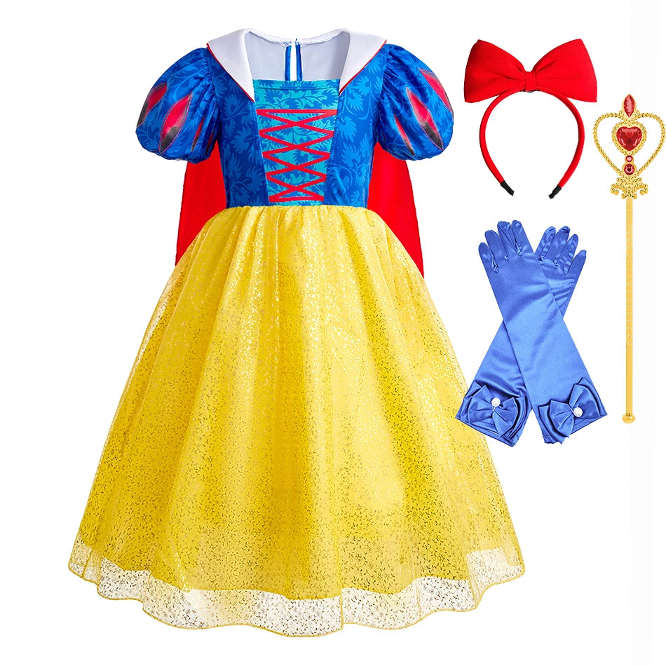 Cinderella Anna Elsa Costume Children Princess Dress for Girls Kids Cosplay Snow White Christmas Carnival Party Disguise Outfit