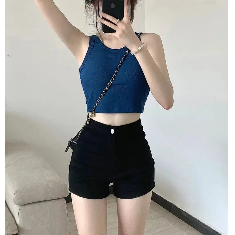2026 New Running Shorts High Waist Denim Shorts Women Summer Korean Fashion Loose Jeans Sexy Wide-leg Pants Stylish Denim Short