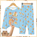 Capibara Kids Pajama Sets Long Sleeve Loungewear with Cute Animal Print Soft Sleepwear for Boys/Girls Cartoon Sleep Pants Outfit