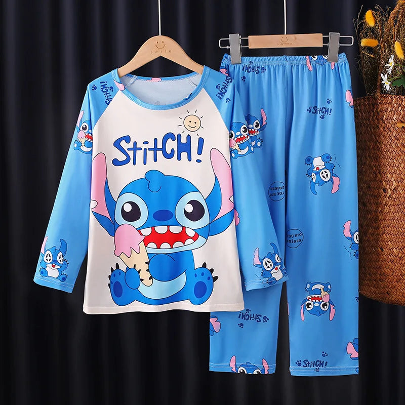 Full Sleeve Boys Stitch Pajama Sets Soft and Comfortable Baby Pajamas Kids Pyjamas Children's Sleepwear Loungewear for 2 to 14Yr