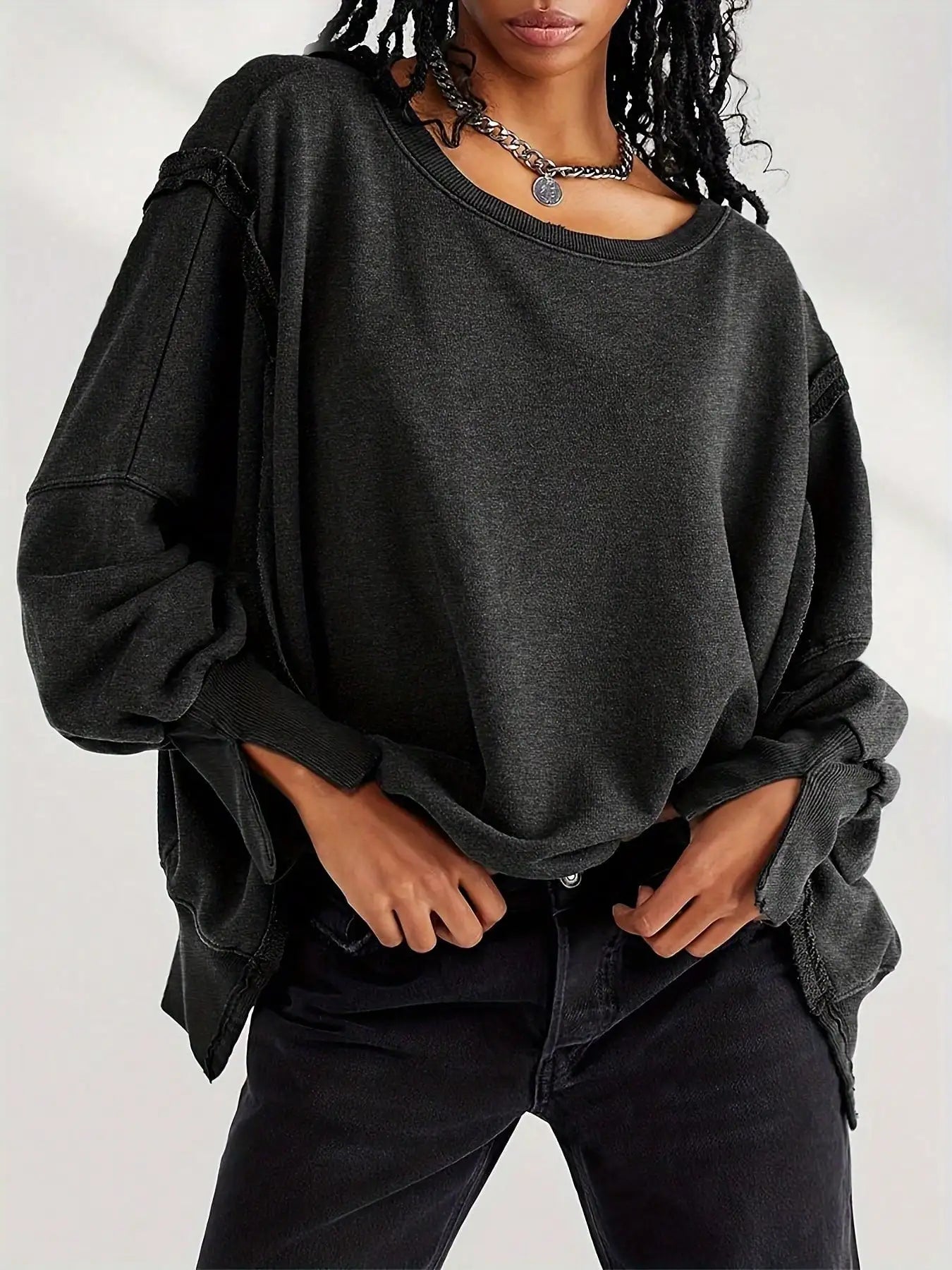Women’s Striped Crew Neck Sweatshirt