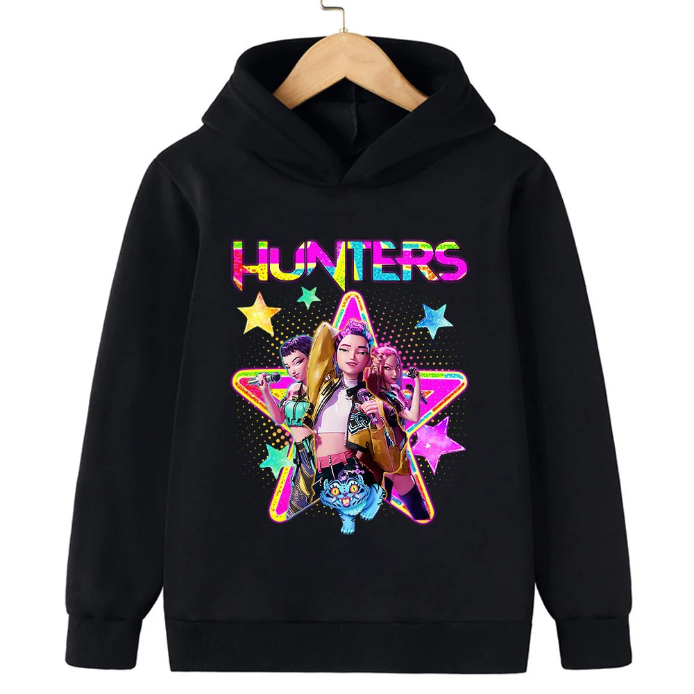 KPop Devil Hunter Korean Wave Girls' Clothes Boys' Hoodies Warm Kids Trendy Fashionable and Casual Autumn and Winter Sweaters