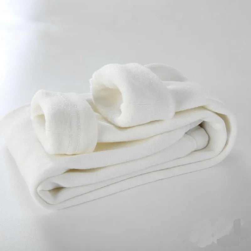 Sweet Leggings Girls Dot Velvet Pants Autumn Winter Kids Cotton Stretch Warm Trousers Baby Girls Elastic Waist Slim Pants