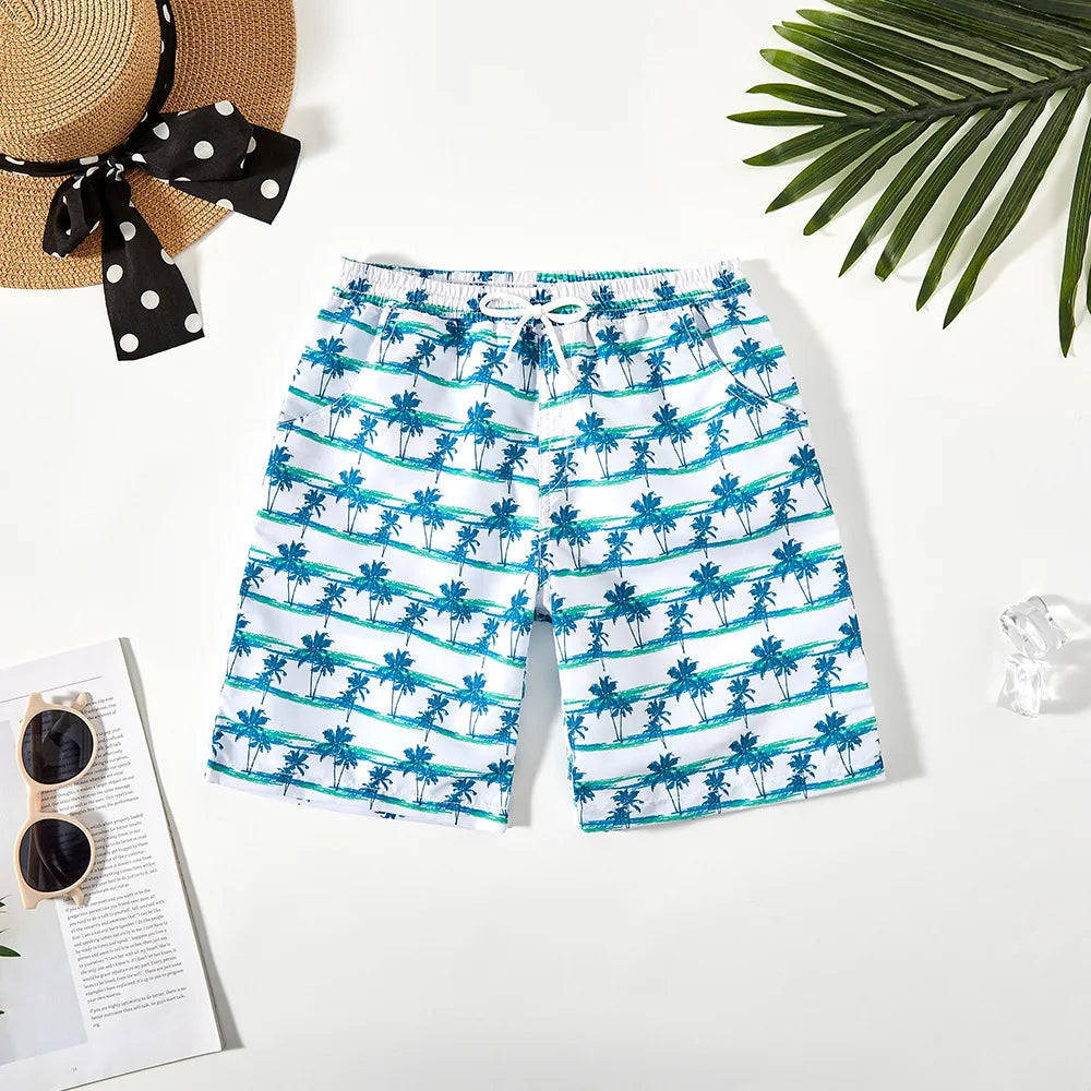 Children's Quick-drying Cartoon Printed Beach Pants Boys' Swimming Trunks Casual Pants shorts suitable for Beach Vacations