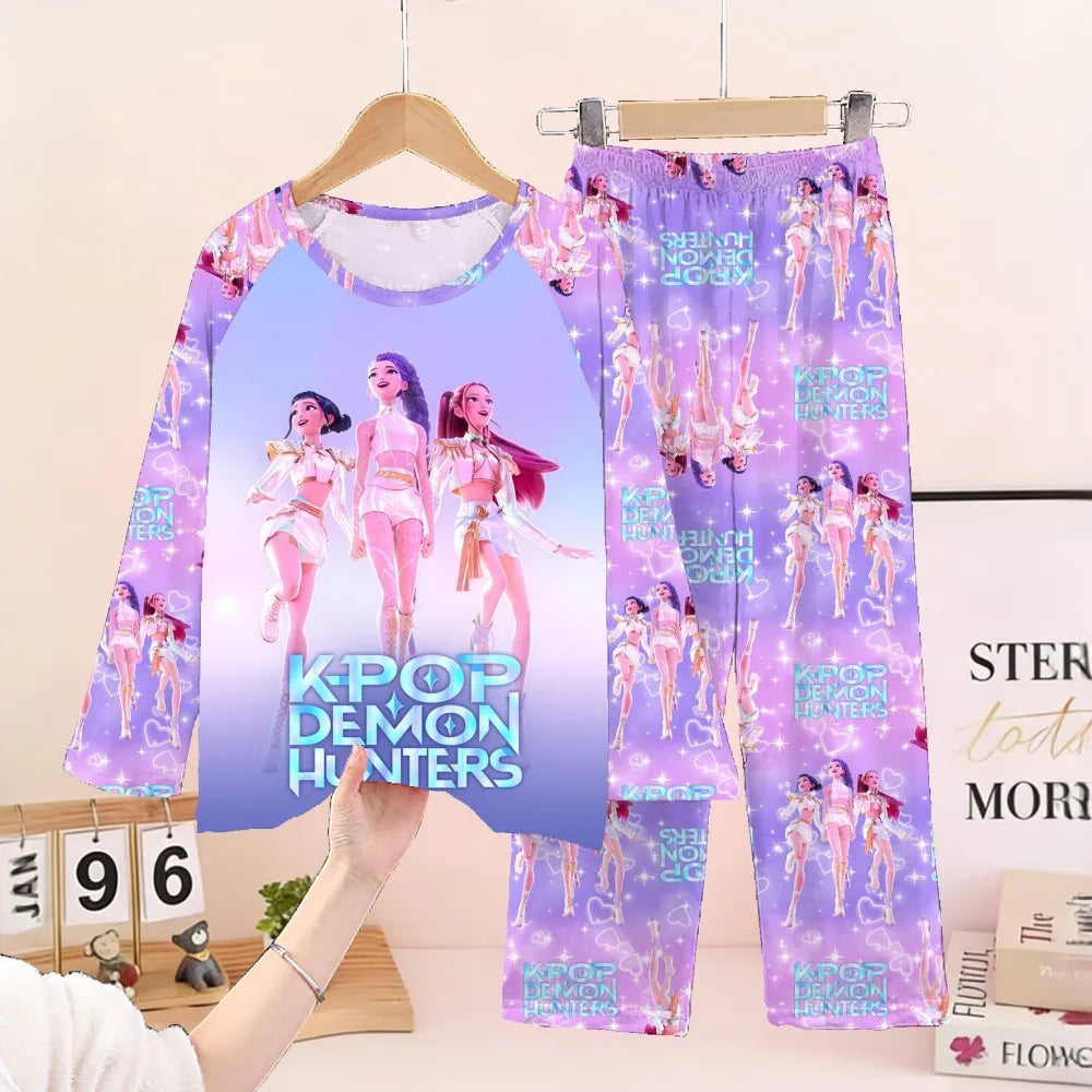 Kpop Demon Hunters Clothing Sets for Children Huntrix Kids Pajamas Baby Girls Pijama Fashion Boys Long Sleeve Pyjamas Sleepwear