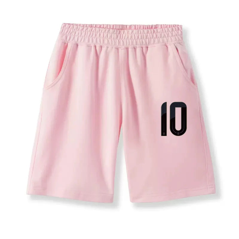 Children Shorts with Football Numbers Boys' Summer Sports Pants Thin Cotton Half Pants No.7-10