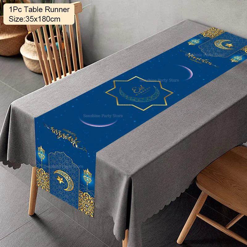 Ramadan Decoration Table Runner EID Mubarak Decor For Home Tablecloth Ramadan Kareem Islamic Muslim Party Eid Al Adha Gifts 2026