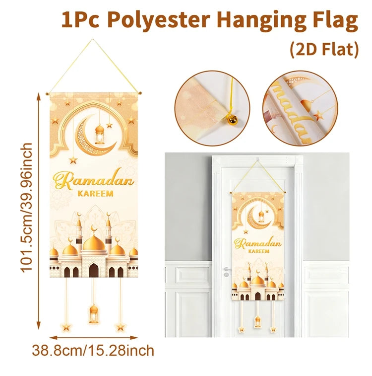 Ramadan Kareem Hanging Flag Ramadan Decoration 2026 For Home Eid Mubarak Ramadan Kareem Islamic Muslim Party Eid Al Adha Gifts
