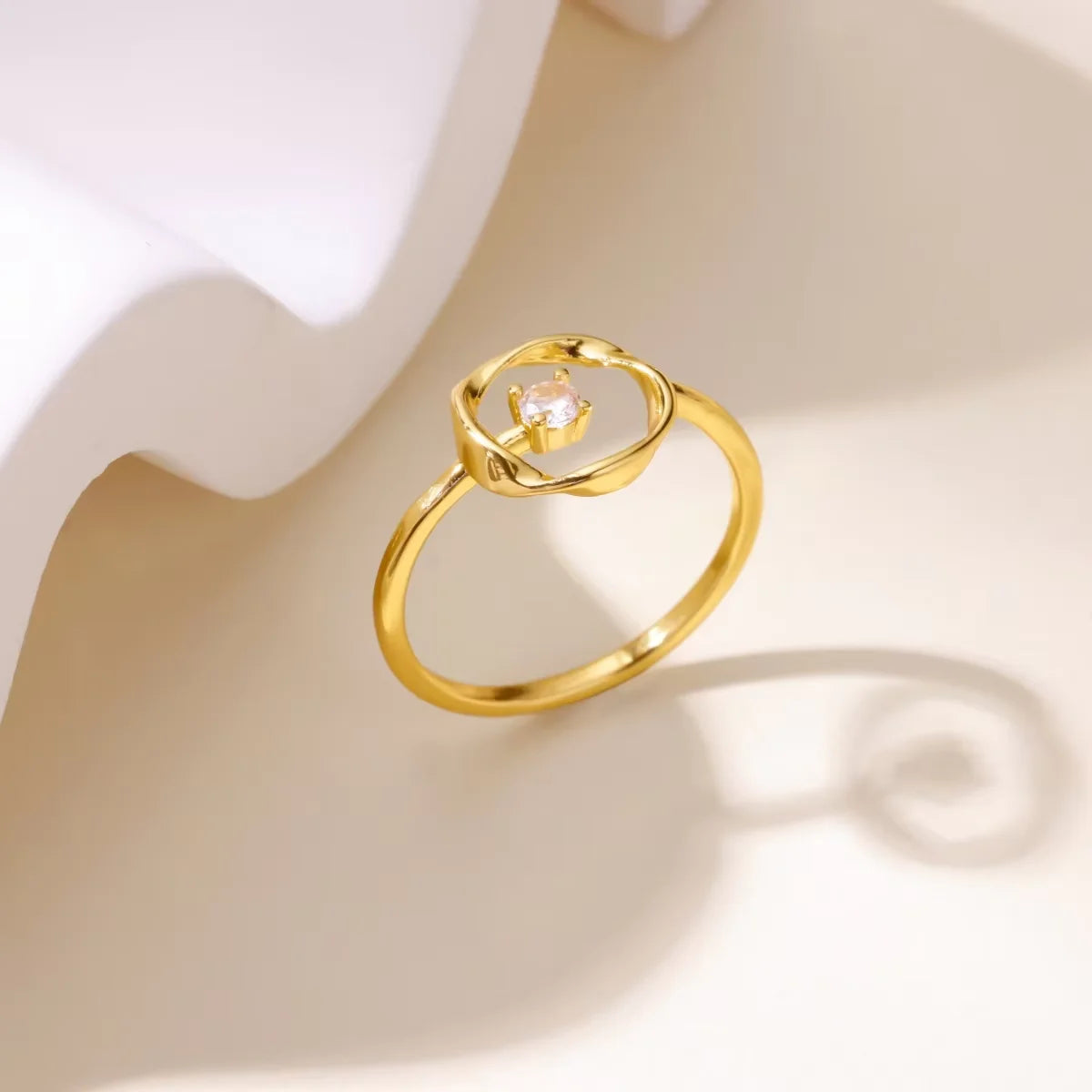 Geometric Hollow Anillos For Women Gold Color Star Rings Fashion Tiny Sparkling Zirconia Ring Party Elegant Punk Jewelry Gifts