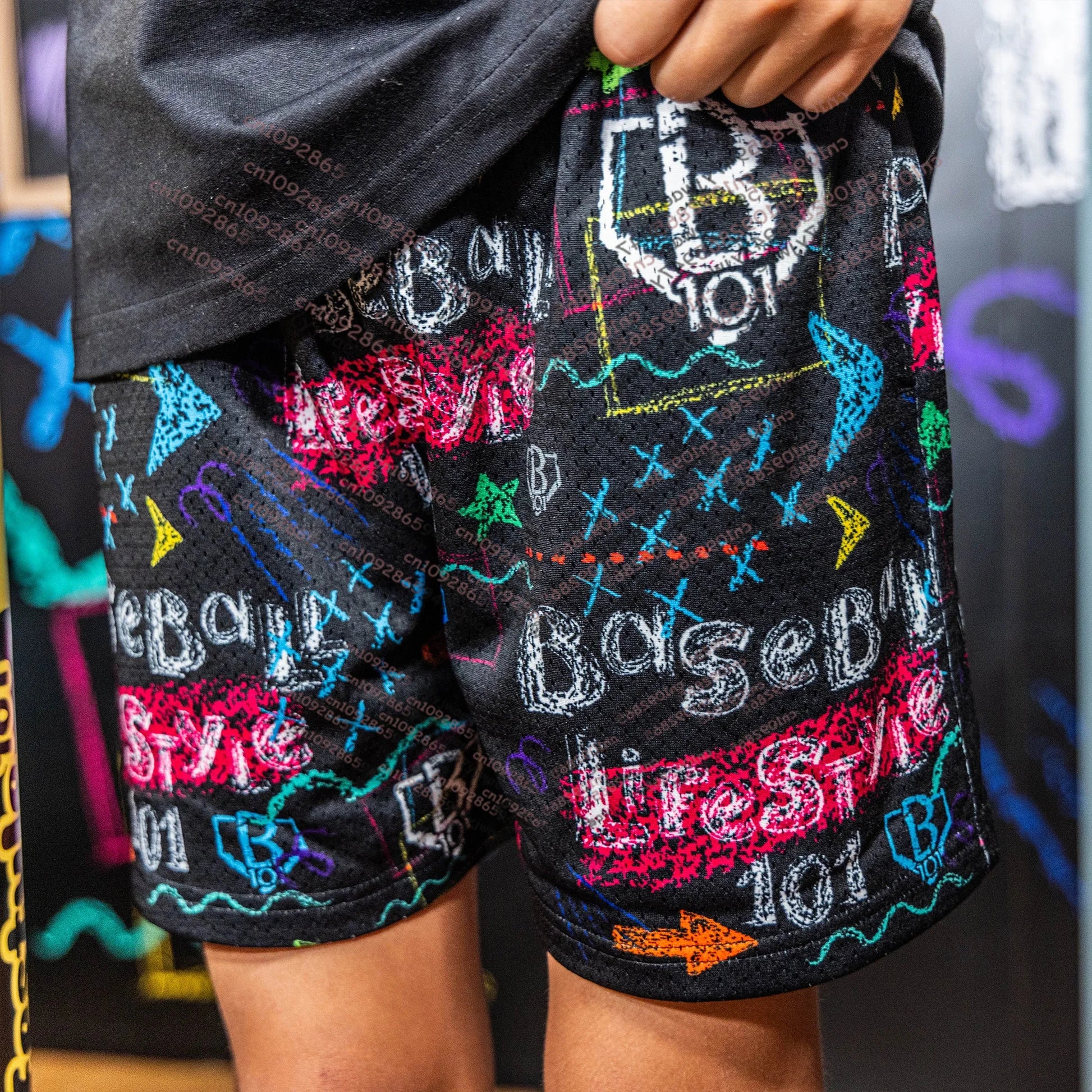 25 New Men's/Kids Shorts Chalkboard/Graffiti Stars/Composition Youth Shorts Baseball Lifestyle 101 Fashion Casual Sweatpants GYM