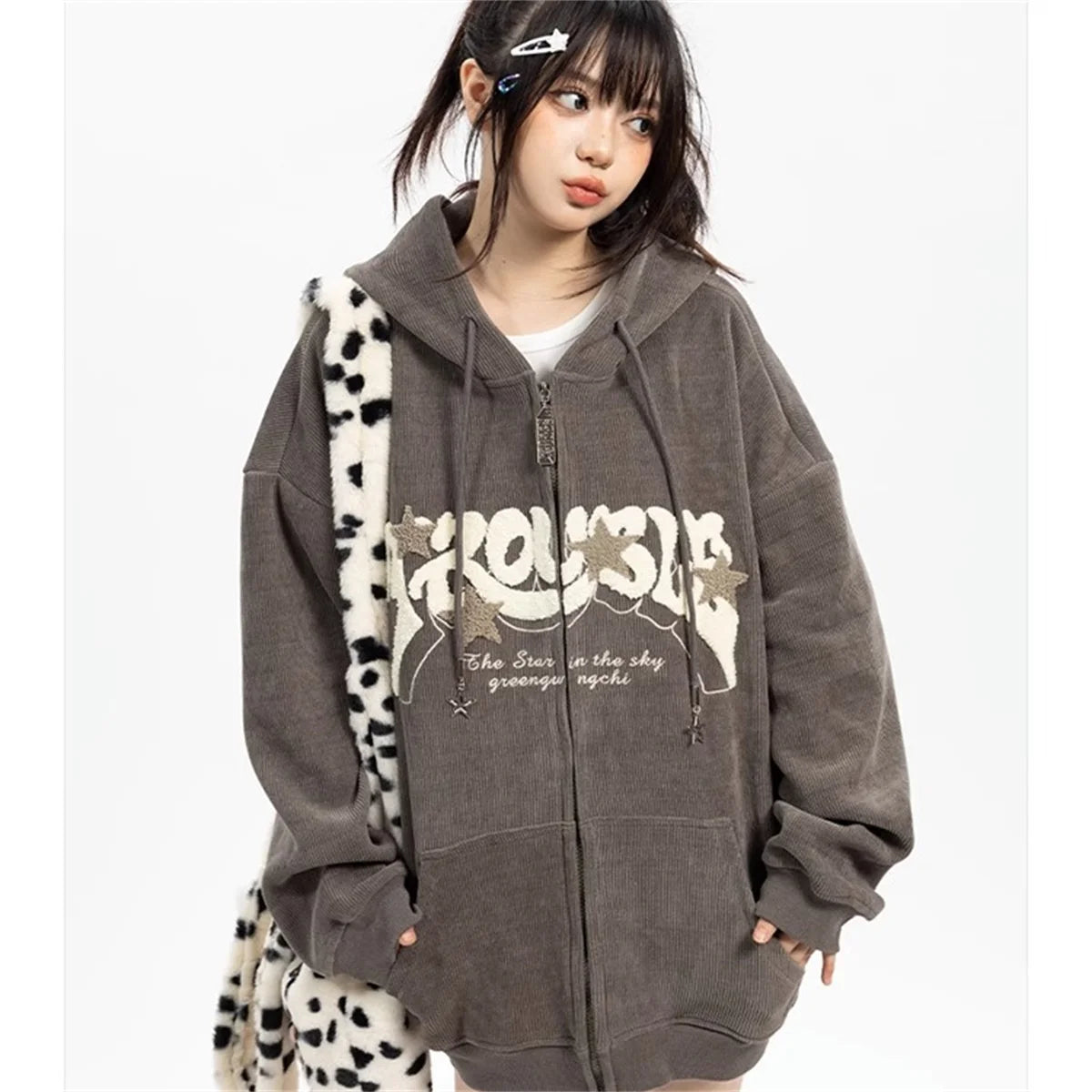 Women’s Embroidered Zip-Up Hoodie