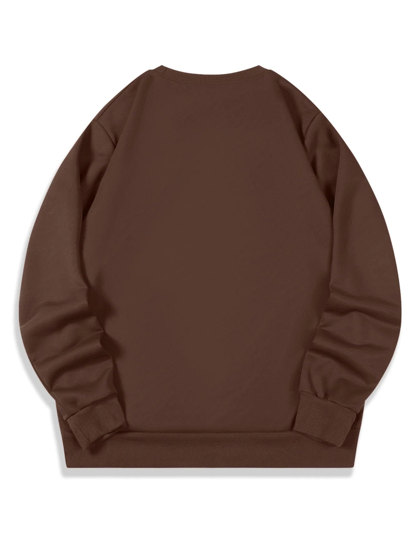 Men'S Fubu Graphic Sweatshirt - Brown Casual Crew Neck Pullover with "FUBU" Print, Soft Stretch Knit Fabric, Loose Fit Long