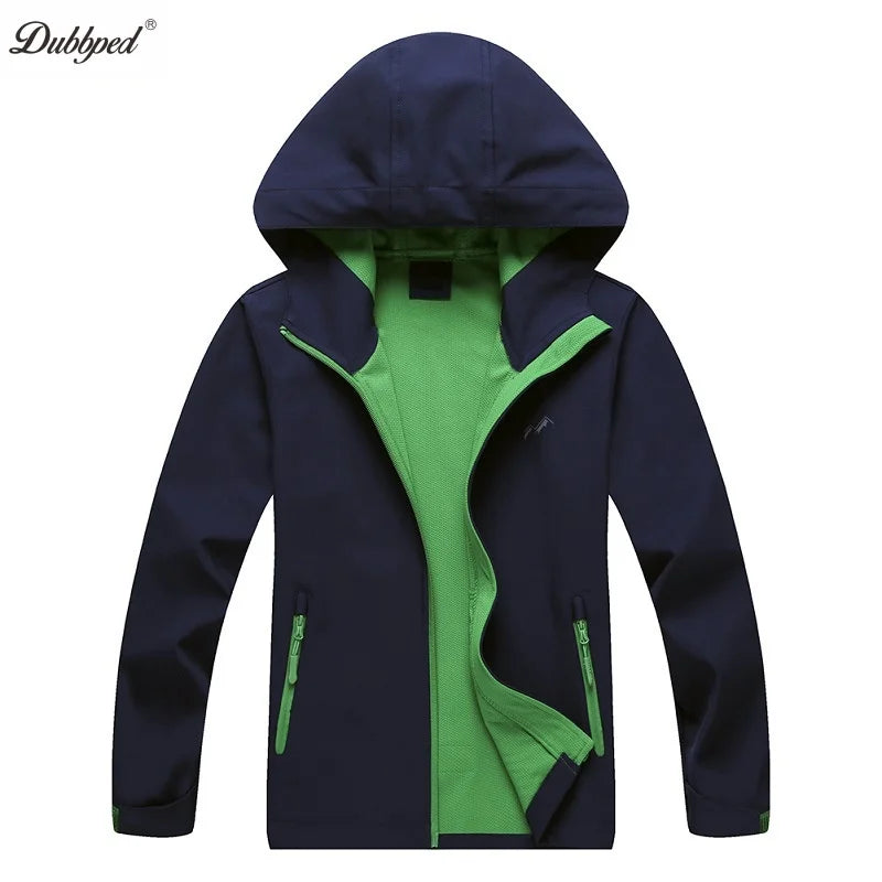 Dubbped Boys Girls Lightweight Breathable Raincoat Waterproof Hooded Rain Jacket Windbreaker Easy to Fold 3-12Y
