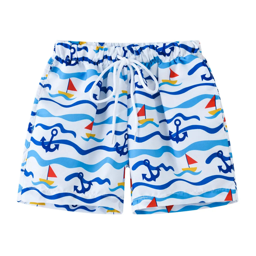 2025 Summer Baby Boys Swimming Trunks For 2-8Years Kids Beach Shorts Cartoon Pattern Swimsuit Shorts Baby Bathing Suit Swimwear
