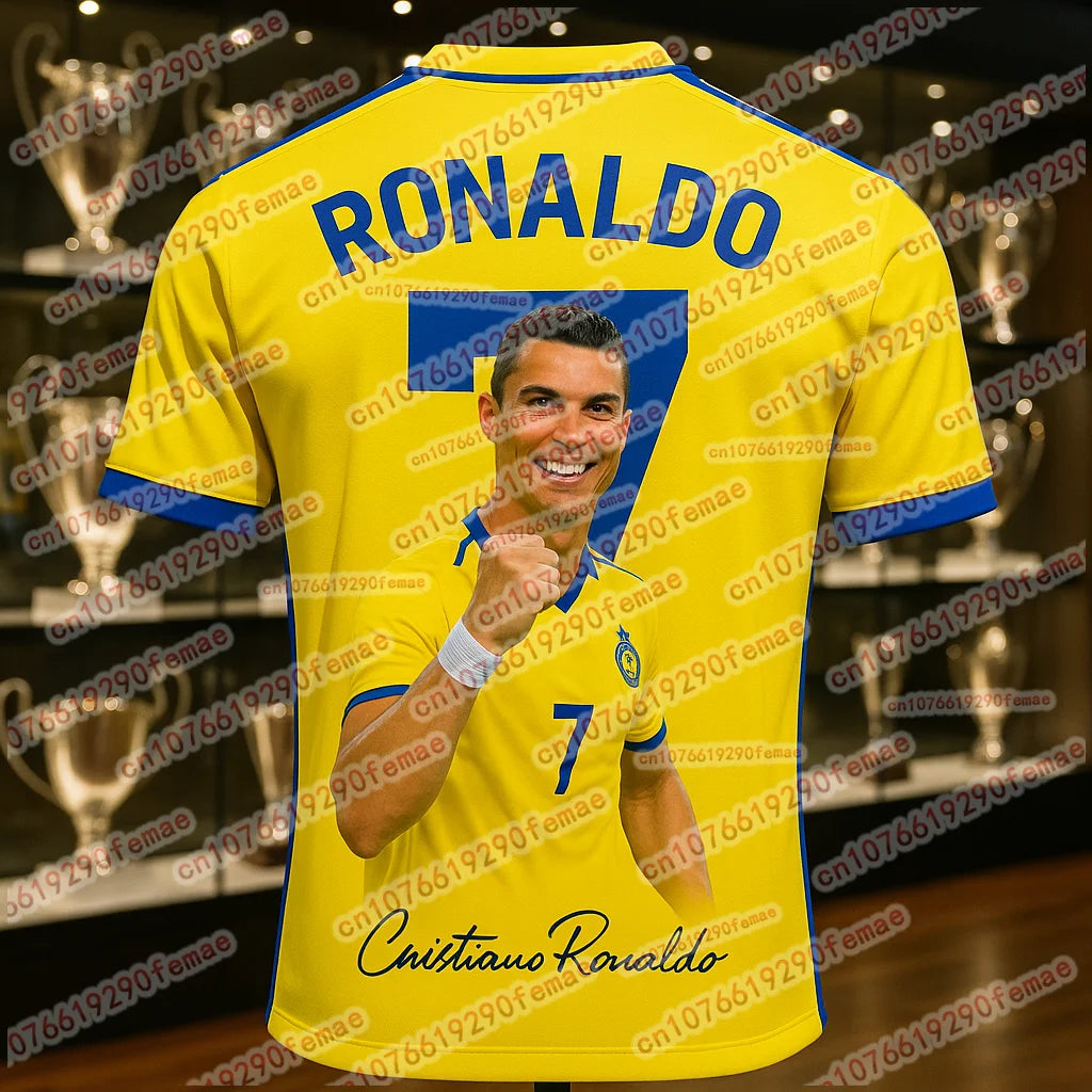 Summer New Hot Selling Cristiano Ronaldo Fashion Printed Pattern Men's Fan Commemorative Collection T-shirt Outdoor Sports Top