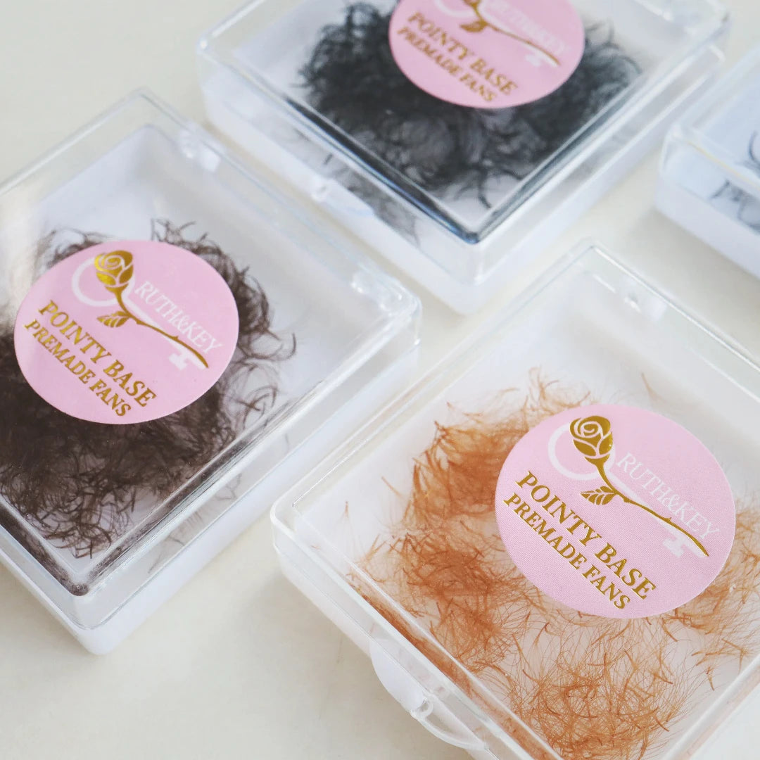 500Fans Dark Brown Color Lash Extensions Premade 5D Thin Root Loose Brown Promade Eyelashes Extensions For Cosplay Women Makeup